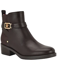 Tommy Hilfiger Women's Ivaide Logo Strap Block Heel Booties