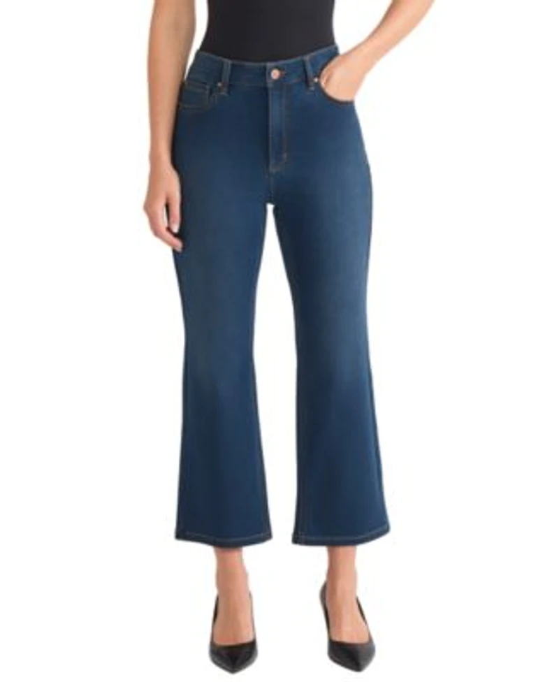 Jones New York Womens City Denim Lexington Crop Flare Jeans