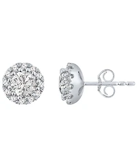 Diamond Halo Stud Earrings (1 ct. t.w.) in 14K White Gold