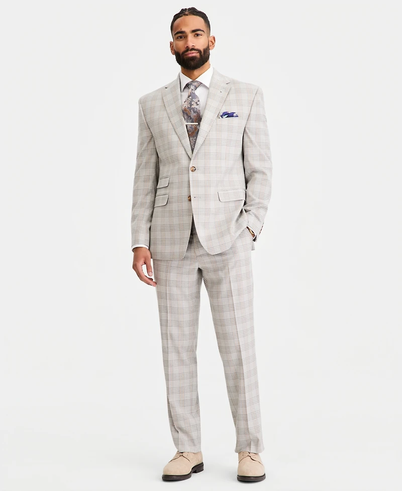 Tayion Collection Men's Classic-Fit Plaid Suit Separate Jacket