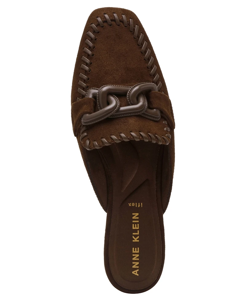 Anne Klein Women's Alora Square Toe Slip On Mules