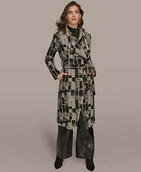 Donna Karan New York Women's Self Belt Long Sleeves Coat