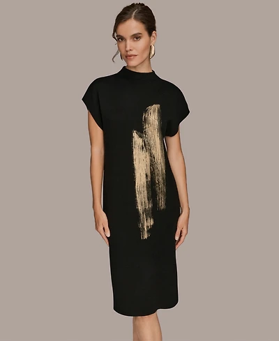 Donna Karan New York Women's Sleeveless High Neck Sweater Dress