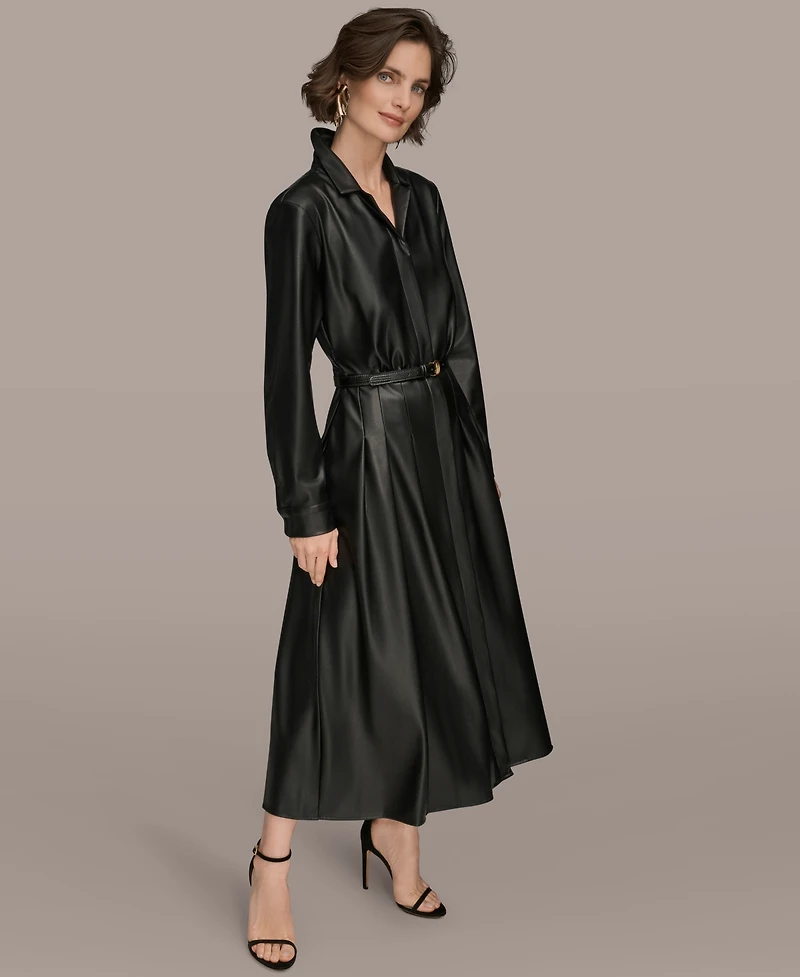 Donna Karan New York Women's Button Front Midi Dress