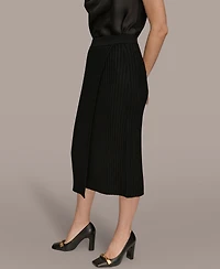 Donna Karan New York Women's Rib Knit Wrap Midi Skirt