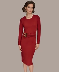 Donna Karan New York Women's Long Sleeve Wrap Dress