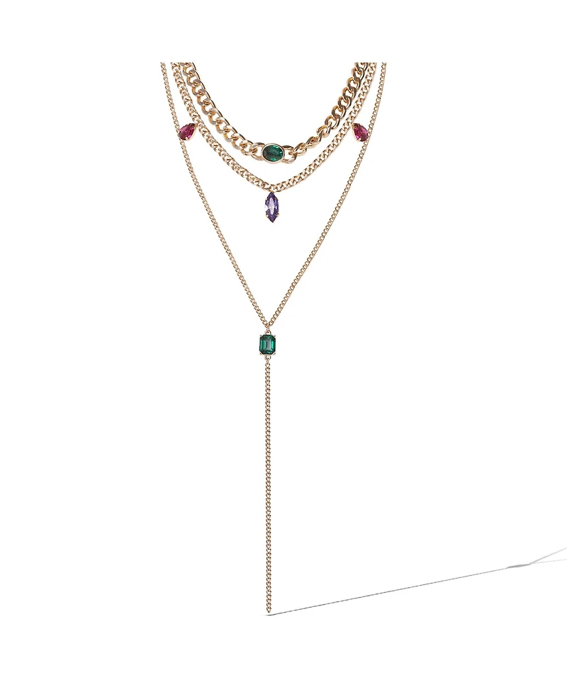 Jessica Simpson Gold-Tone Gemstone Accent Layered Necklace