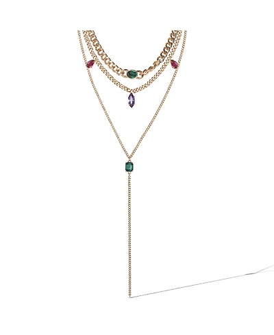 Jessica Simpson Gold-Tone Gemstone Accent Layered Necklace