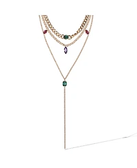 Jessica Simpson Gold-Tone Gemstone Accent Layered Necklace