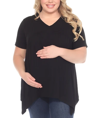 White Mark Plus Shirred Maternity Top