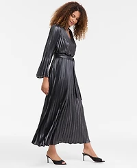 I.n.c. International Concepts Women's Pleated Metallic Maxi Dress, Macy's Exclusive