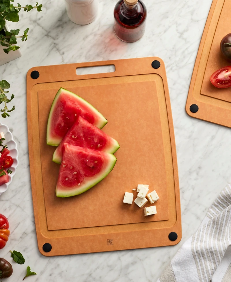 Zwilling Plant Fiber 17x13" Natural with Juice Grooves and Silicone Feet Cutting Board