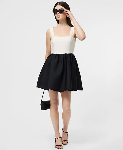 French Connection Women's Structured Square Neck Sleeveless Mini Dress