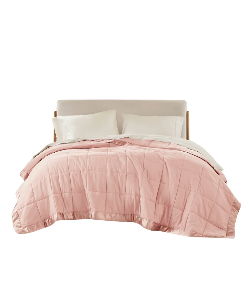 Madison Park Windom Lightweight Down Alternative Satin Trim Blanket