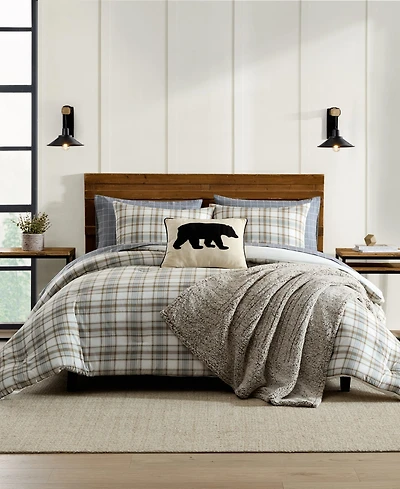 Eddie Bauer Ashland Plaid Cotton Reversible 3-Pc. Comforter Set, King