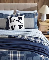 Eddie Bauer Moose Plaid Cotton Reversible -Pc. Quilt Set