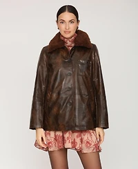 Avec Les Filles Women's Contrast Collar Coat
