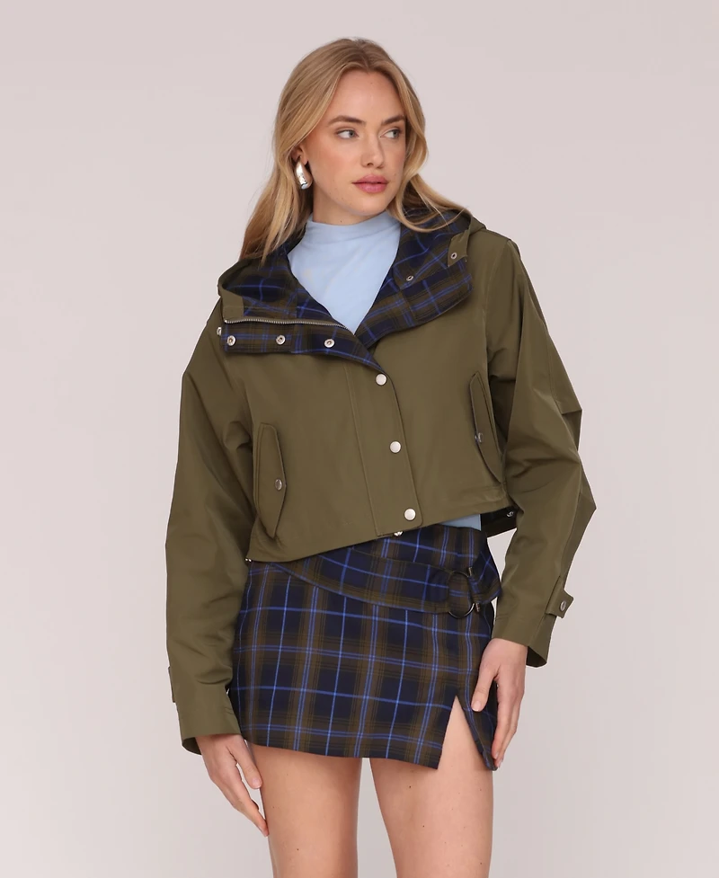 Avec Les Filles Women's Cropped Oversized Anorak Jacket