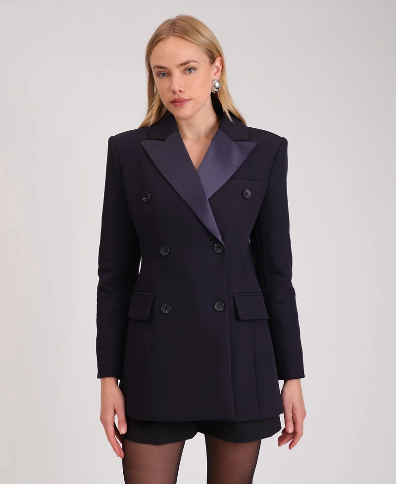 Avec Les Filles Women's Notch Collar Hourglass Blazer