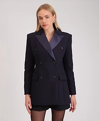 Avec Les Filles Women's Notch Collar Hourglass Blazer