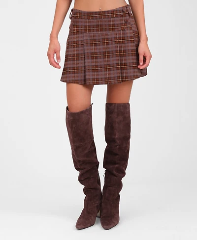 Avec Les Filles Women's Pleated Mini Skater Skorts