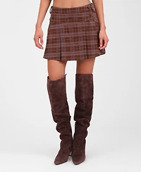Avec Les Filles Women's Pleated Mini Skater Skorts