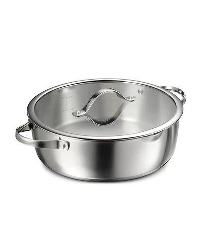 Tramontina Tempo Tri-Ply Base Stainless Steel 6-Quart Braiser Pan with Glass Lid