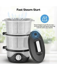 Sugift Large Capacity Hot Towel Warmer Towel Steamer with 2-Layer Baskets, 60-Min Timer, Auto Shut-Off