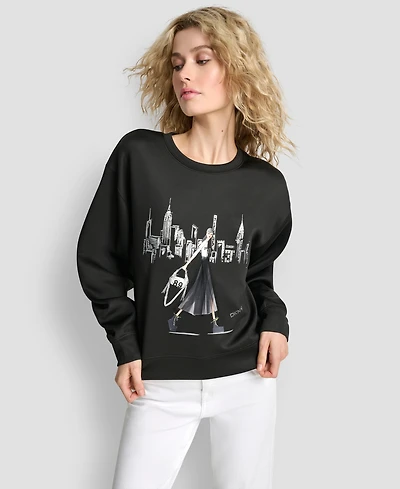 Dkny Women's Empire State Building Graphic Print Sweatshirt