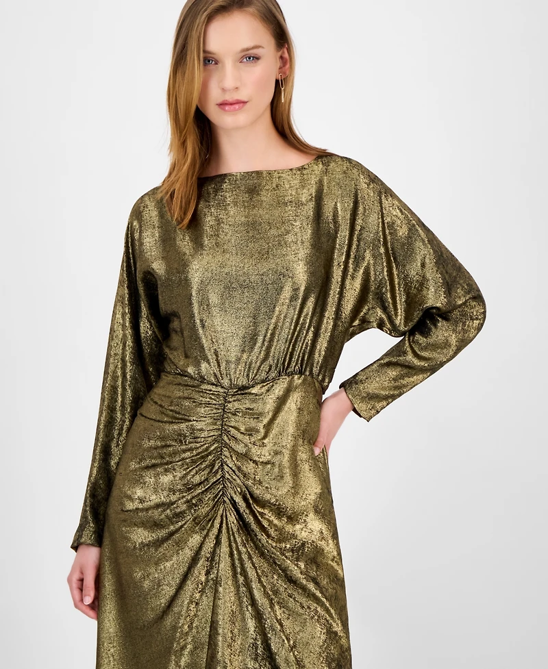 julia jordan Women's Metallic Satin Maxi Dress