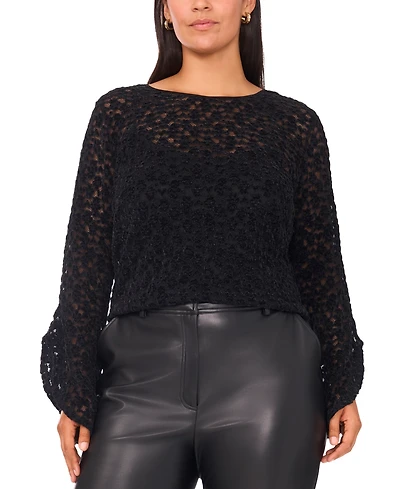 Vince Camuto Plus Long Ruffle Sleeve Top