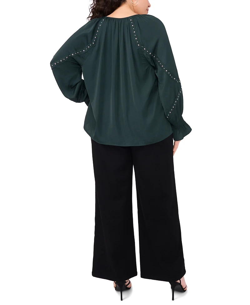 Vince Camuto Plus Embellished V-Neck Top