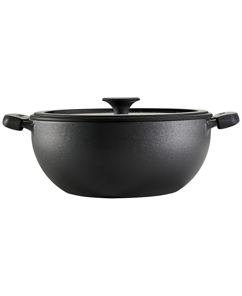 Tramontina Utsava Pre-Seasoned Cast Iron 4.9-Quart Kadai with Lid
