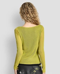 Dkny Women's Double-Layer Color Block Long Sleeves Sweater