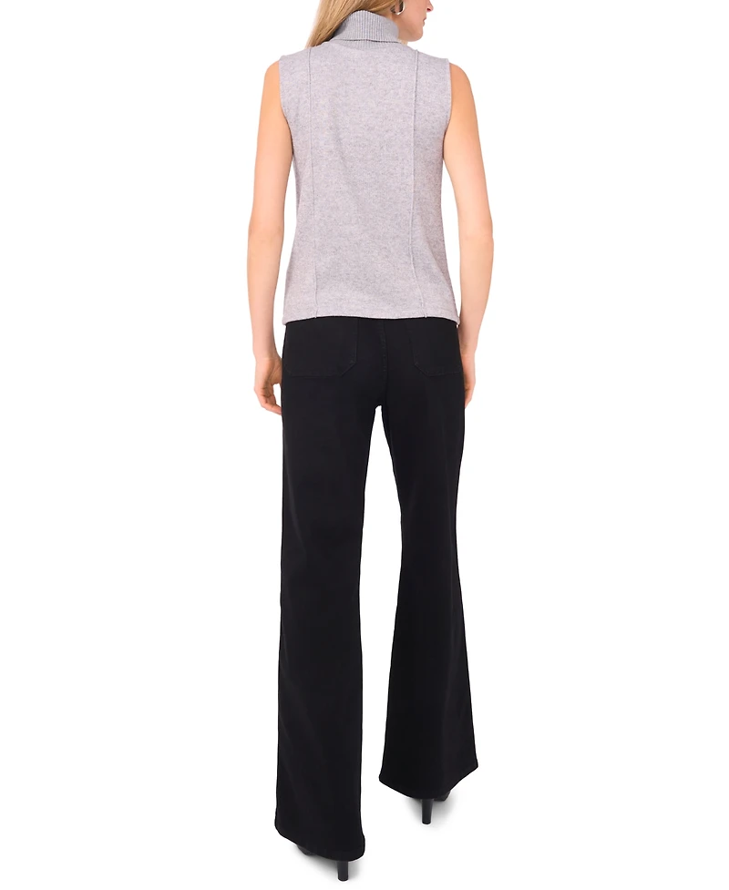 Vince Camuto Women's Sleeveless Ribbed Turtleneck Sweater