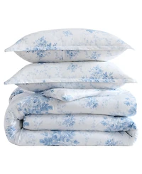 Laura Ashley Sophia Cotton 3-Pc. Duvet Cover Set, Full/Queen