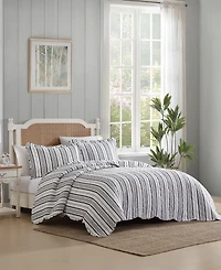 Laura Ashley Stripe Perfection Cotton 3-Pc. Quilt Set, Full/Queen