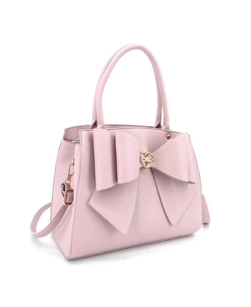 Like Dreams Park Double Bowtie Zipper Satchel Bag