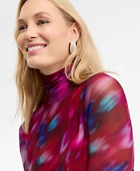 I.n.c. International Concepts Women's Printed Mock-Neck Top, Macy's Exclusive