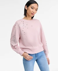 I.n.c. International Concepts Women's Embellished French Terry Sweatshirt, Macy's Exclusive