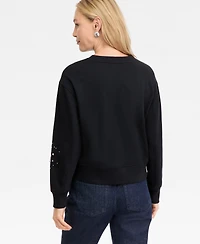 I.n.c. International Concepts Women's Embellished French Terry Sweatshirt, Macy's Exclusive