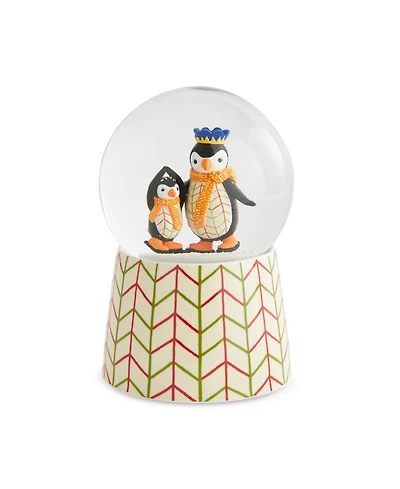 Spode Kit Kemp Christmas Skating Penguin Snow Globe