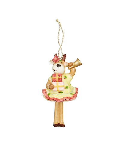 Spode Kit Kemp Christmas Bell Reindeer Ornament