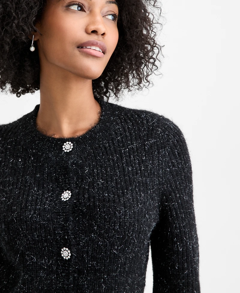 On 34th Women's Metallic-Flecked Rhinestone-Button Cardigan, Macy's Exclusive
