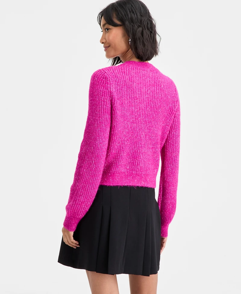 On 34th Women's Lurex Rhinestone-Button Cardigan, Macy's Exclusive