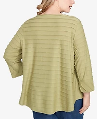 Ruby Rd. Plus Size Scalloped Jacquard Knit Top