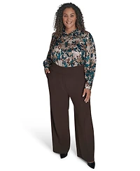 Calvin Klein Plus Mid-Rise Wide-Leg Pants