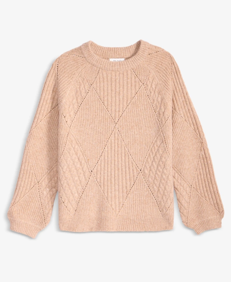 On 34th Women's Mixed-Argyle Crewneck Sweater, Macy's Exclusive