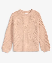 On 34th Women's Mixed-Argyle Crewneck Sweater, Macy's Exclusive