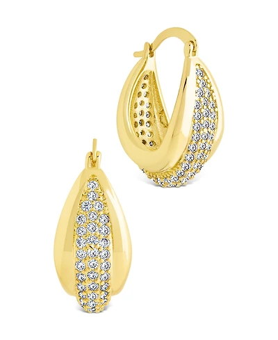 Sterling Forever Philina Cubic Zirconia Hoop Earrings